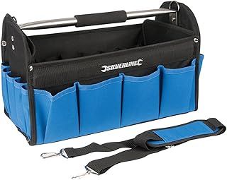 Silverline 748091 Tool Bag Open Tote,Black, Blue,400 x 200 x 255 mm