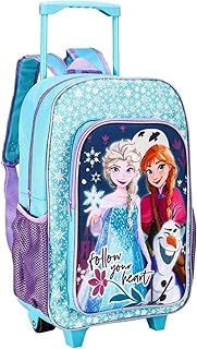 Frozen Trolley Bag Girls Kids Disney Frozen Premium Folding Trolley Hand Luggage Bag Backpack for School Travel Holidays Frozen Deluxe Trolley 41cm Foldable Frozen Trolley Carry-On Suitcase Children