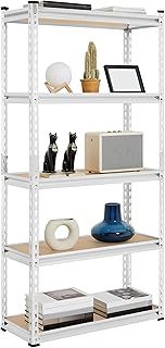 Yaheetech Garage Shelves Heavy Duty 5 Tiers Boltless Display Stand Steel Frame Garage Shelf with Adjustable Shelves Boltless Shelving Unit for Free Combination/Garage/Warehouse,75x30x153cm,Silver