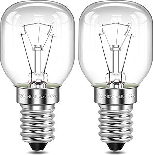 Oven Light Bulb E14 4 0 W 300 Degrees, Ø29x59MM E14 SES Pygmy Oven Lamp Light Bulb Warm White 2700K, T29 E14 Pygmy Oven Bulb for Microwave Oven Cooker Wax Warmer Fridge Salt Lamp, Pack of 2