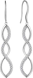 Aurora Tears Womens 925 Sterling Silver Infinity Symbol Earrings Drop Hook Dangle Earring Jewelry Gifts for Women and Girls DE0062