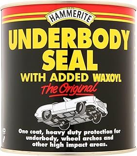AMK® Hammerite Underbody Seal with Waxoyl 1L Tin Brush On Schutz Gun Application Rust Proofing Corrosion Prevention Car Vehicle Underseal Black Protects Stone Chips Salt Chassis Wheel Arches