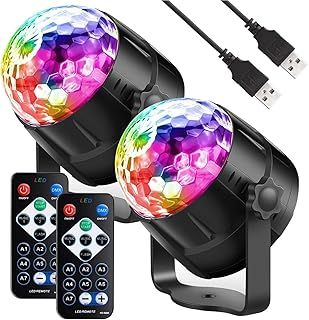 Party Lights Disco Ball LED Strobe Lights Sound Activated, RBG Disco Lights,dj Lights,USB Powered Stage Light for Home Room Dance Parties Birthday Bar Karaoke Xmas Wedding Show Club