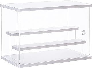 Acrylic Display Case Clear Display Storage Box Countertop Cube for Collectibles, Action Figures, Miniature Figurines Dustproof Protection Storage & Organizing (White, 31.5x18x21.8cm)