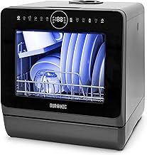 Duronic Table Top Dishwasher DW5 BK 950W Compact Tabletop Dish Washer Mini 5L Dishwashers with 8 Wash Cycles Electric Countertop Cleaner for Quick Eco Cleaning Plates Glass Cutlery Fruit (BLACK)