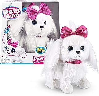 Pets Alive Lil' Paw Paw The Walking Puppy Robotic Toy, Electronic Plush, by ZURU, Pink