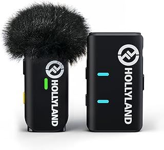 Hollyland Lark M1 Wireless Lavalier Microphone with Noise Cancellation, 656ft Transmission, 8H Battery Life, Compact Wireless Lapel Microphone System for DSLR Cameras, iPhones, Androids, Streaming