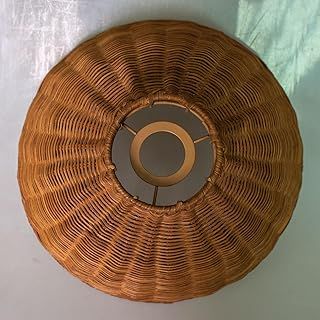 Pendant Lights Shade Rattan Ceiling lampshades lightshade for Pendant, Floor, Table, and Wall Lamps -Wicker Light Shades - Rattan lampshades Replacement (Brown)