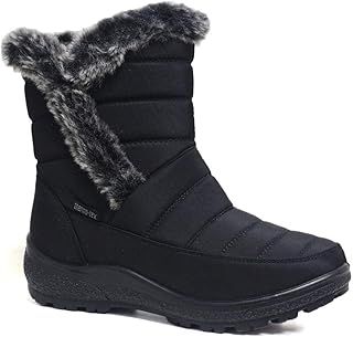 Cushion Walk Thermo-Tex Fur Lined Womens Snow Boots Ladies Snug Warm Fashion Ankle Boots Size 3-8