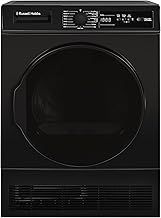 Russell Hobbs Freestanding Condenser Dryer Electric Tumble Dryer 15 Programmes 8kg Capacity 3 Heat Settings LED Display DelayStart Anti-Crease Child Lock Black Clothes Dryer RH8CTD111B