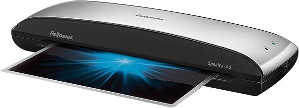 Fellowes Spectra A3 Home Office Laminator, 80-125 Micron, Including 10 Free Pouches, black, grey