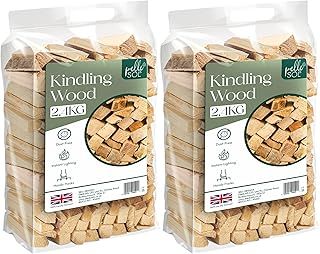 Pelle & Sol Kindling Wood 2 Pack x 2.4 Kg (4.8 Kg Total) – Kiln-Dried Fire Wood, Smokeless Fire Logs, Long-Burning Heat Logs for Wood Burner, BBQ & Pizza Oven