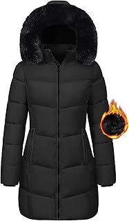 Women's Coats Winter Jackets Ladies Hooded Parka Long Quilted Puffer Coat Warm Fleece Lined Thick Overcoat Skiing Snowboarding Outerwear