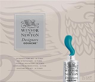 Winsor & Newton, Designers Gouache, Introductory Paint Set, 10 x 14 ml Tubes Assorted Colours