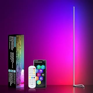 Corner Floor Lamp - Smart RGB LED Corner Lamp with App and Remote Control, 16 Million Colors & 68+ Scene, Music Sync, Timer Setting -for Living Rooms, Bedrooms, and Gaming Rooms