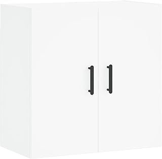 vidaXL Wall Mounted Cabinet - Engineered Wood Construction, White - Storage Space for Living Room, Compact Design for Small Spaces, Display Area on Top