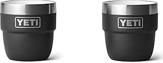 YETI Rambler Espresso Cup, Vacuum Insulated Stainless Steel Stackable Cup, Black, 2 Pack 4 oz (118 ml)