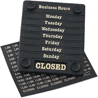 Beaumont DL226 Door Sign - Open/Closed Business Shop Window 207X162X7mm, Black