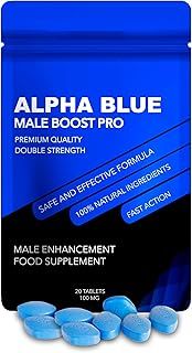Alpha Blue Pro | 40 Tablets | 100% Herbal Food Supplement Male Performance Enhancement | Extremely High Strength | Based on Ginseng and Macca Root | Immediate Effect | New Extra Strong Complex