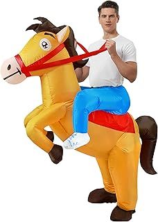 Amlisia Inflatable Horse Costume - Adults Blow Up Ride On Costume for Fancy Dress Up