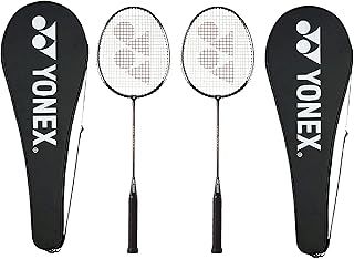 Yonex GR 303 Combo Badminton Racquet with Full Cover, Set of 2 (Black)