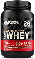 Optimum Nutrition Gold Standard 100% Whey Muscle Building and Recovery Protein Powder With Naturally Occurring Glutamine and BCAA Amino Acids, Extreme Milk Chocolate Flavour, 28 Servings, 896 g
