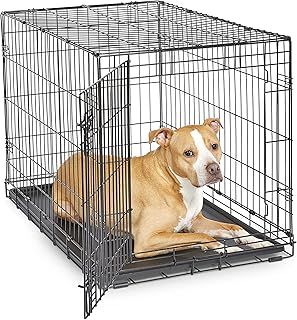Newly Enhanced Single Door 91.44 cm (36-Inch) Dog Crate for Small Dog Breeds; Includes Leak-Proof Pan, Floor Protecting Feet, & New Patented Features; B36