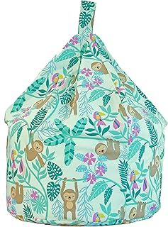 Cotton Green Sloth Child Size Bean Bag With Beans