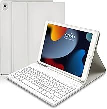 iPad 10.2 Keyboard Case for iPad 9th Generation (2021)/8th Gen(2020)/ 7th Gen(2019), Protective Case with Pencil Holder and Detachable Wireless Keyboard (UK Layout) for ipad Air 3/ipad Pro 10.5(Gray)