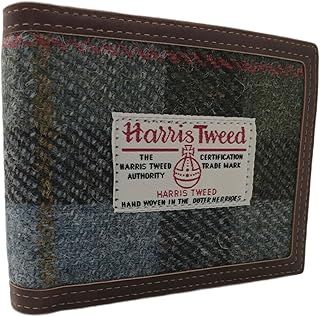 Bifold Harris Tweed Wallet Cards Pouch Money Tartan, Harris Tweed Tartan Gift Idea
