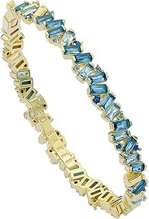 Ted Baker Clarina Crystal Cluster Bangle Bracelet for Women (Gold/Blue Multi Crystal)
