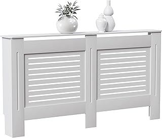 Vida Designs Milton Radiator Cover White Modern Painted MDF Cabinet, Large (H: 82 / W: 152 / D: 19 cm)