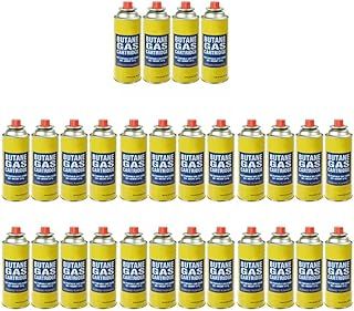 Butane Gas Bottles Canisters for Camping Heater, Cooker, BBQ (PACK OF 28)
