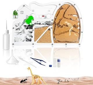 ELNMLHT Ant Farm Castle, Sand Ant Colony Observation Kit, Ant Viewing Habitat Science Kit, Educational & Learning Science Kit for Kids, Adults, Student (Yellow)
