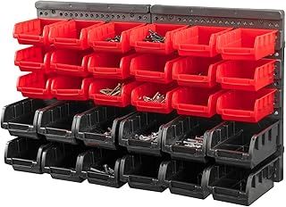 KCT 32 Pcs Wall Mount Storage Board Organiser Garage DIY Bin Panel Rack