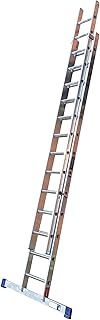 TRADE Double Extension Ladder, 3.5 Meter / 11.48 Feet, Extends To 6.0 Meters / 19.68 Feet, Comfort D-shaped Rungs, 3-Year Warranty, EN131 Professional