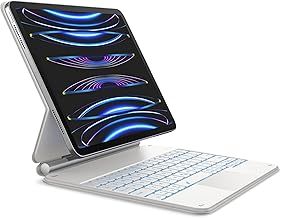 Dracool Keyboard Case for iPad Air 11-inch (M2) 2024 & iPad Pro 11 inch (4th, 3rd, 2nd & 1st Generation) Magic Type Keyboard with Trackpad Magnetic Floating Stand 7-Color Backlit, UK- White