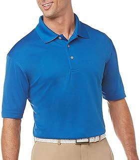PGA TOUR Men's Airflux Solid Mesh Short Sleeve Golf Polo Shirt (Sizes S-4x)