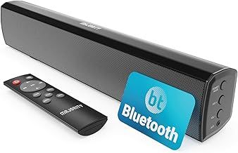 Bowfell | Bluetooth Sound Bar for TV | 50 Watt 2.0 Stereo Speaker Soundbar | Optical, RCA, USB, MP3 & AUX Input | 39cm | Custom EQ Settings & Remote Control (Black)