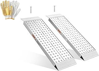 Aluminum Shed Ramps 100x30CM 2PC Riding Mower Ramps 680KG Capacity for Dirt Bike Motorcycle Snow Blower