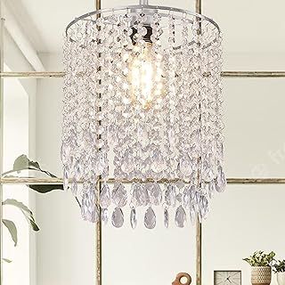 Crystal Lampshade for Ceiling Pendant Light, Lamp Shade for Living Room Bedroom Kitchen Wedding and Party Decoration, Easy Fit Chandelier Light Shade Diameter 25 cm, 2 Tiers, Clear