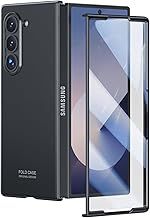 Vizvera for Samsung Galaxy Z Fold 6 Case, Built-in Screen Protector Full Body Cover Hard PC Ultra-Thin Anti-Scratches, Support Wireless Charging Protective Phone Case for Galaxy Z Fold 6 2024, Black