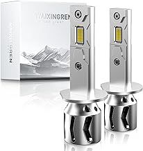 WAIXINGREN H1 Led Headlight Bulb, 60W 26000LM 400% Ultra Brightness with Fan, 6500K White with High-Efficiency Cooling System, Canbus Ready, Plug and Play, Pack of 2 (H1)