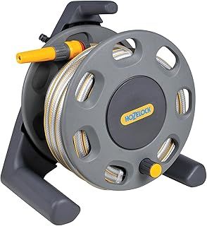 HOZELOCK - Compact Hose Reel 20m : Integrated Handle, Supplied with 20m of Multi-purpose Hose, Fittings and Nozzle, Max. Capacity 30m [2412R3444]