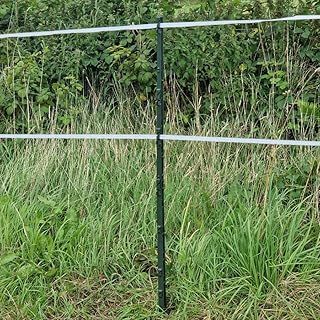 Green 5FT Poly Post 155cm Tall Plastic Fencing Stake | Reinforced Electric Fence Pole | Ideal for Temporary Horse Electric Fences | Portable Paddock Fencing Equestrian Livestock Grazing Control (40)