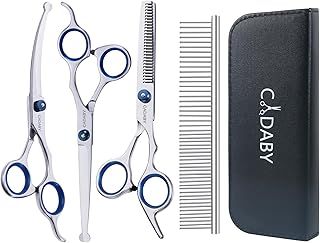 CADABY 5 in 1 Dog Grooming Scissors with Safety Round Tips,Dog Grooming Scissors Kit, 4CR Stainless Steel Professional Pet Grooming Shears for Dog, Cat,Sharp and Durable