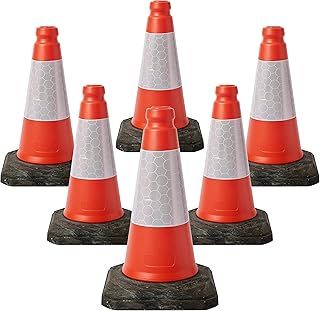 6 Red Traffic Cones 500mm By innovatus