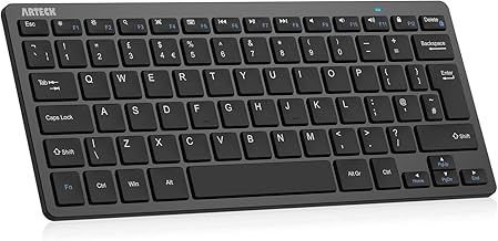 Arteck Ultra-Slim Keyboard Compatible with iPad, iPhone and Other Bluetooth Enabled Devices Including iOS, Android, Windows, Black