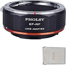 PHOLSY Lens Mount Adapter Manual Focus Compatible with Canon EF Lens to Canon EOS RF-Mount Camera Body for EOS R8, R50, R6 Mark II, R7, R10, R3, R5, EOS R5C, R6, EOS R, EOS RP, R100, EF to RF