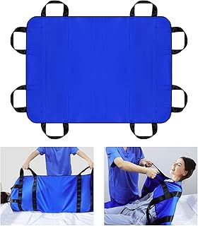 LOSCHEN Transfer Sheet,Patient Transfer Board with Eight Handles,Suitable for Obese People,Elderly People and Patients who Need to be transferred (100 * 148cm,Navy Blue)